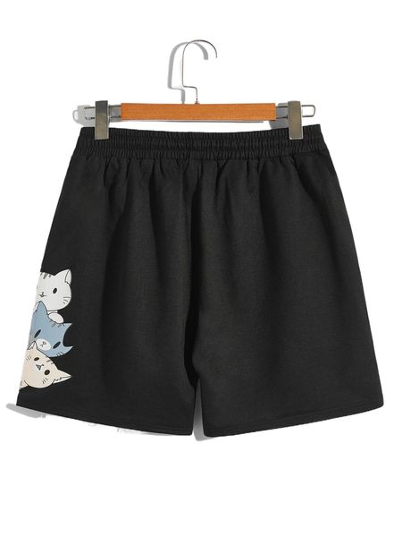 men cartoon cat print shorts w5p7#, White;black
men cartoon cat print shorts w5p7#, White;black