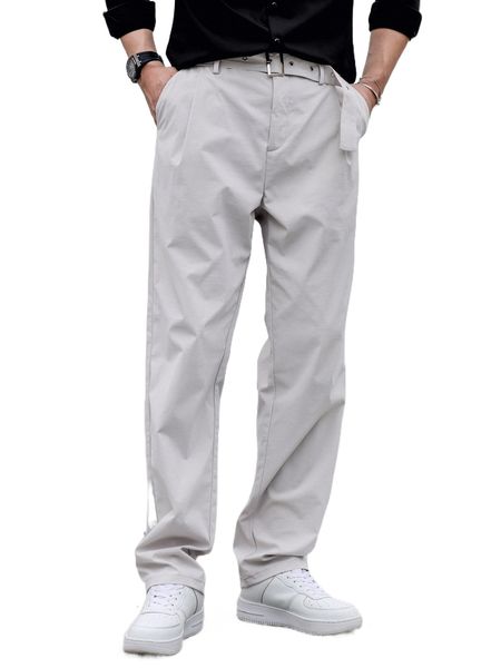 men slant pocket belted tailored pants n2g8#, Black
men slant pocket belted tailored pants n2g8#, Black