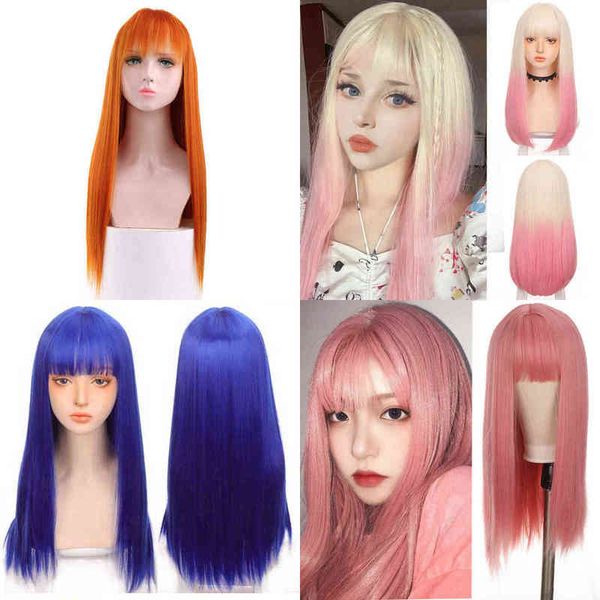 houyan long straight hair wig synthetic pink bangs cosplay ladies 220622, Black
houyan long straight hair wig synthetic pink bangs cosplay ladies 220622, Black
