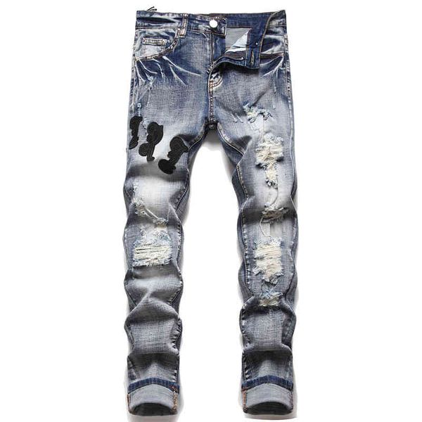 men's jeans am european men's jeans hole patch fashion elastic slim leggings high-end versatile pants 3093 8nvd, Blue
men's jeans am european men's jeans hole patch fashion elastic slim leggings high-end versatile pants 3093 8nvd, Blue