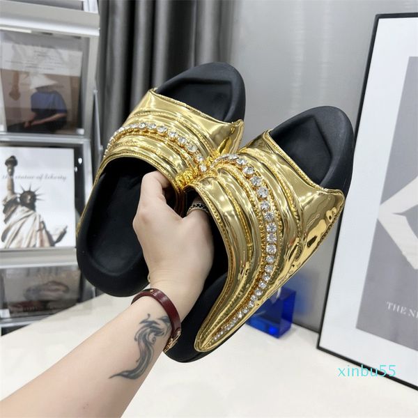 summer rhinestone thick bottom sponge cake sandals women wear beach leather fashion casual chain one word slippers women soft, Black
summer rhinestone thick bottom sponge cake sandals women wear beach leather fashion casual chain one word slippers women soft, Black