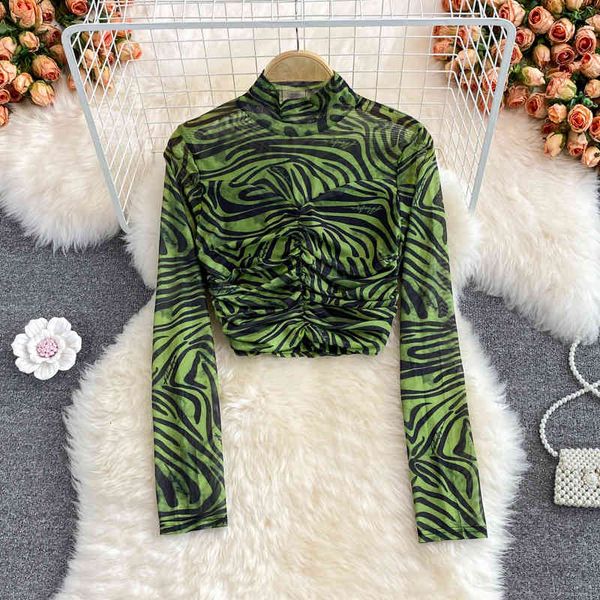 women's t-shirt high neck bottomed shirt women's autumn fashion leopard print versatile thin long sleeve foreign style short navel, White
women's t-shirt high neck bottomed shirt women's autumn fashion leopard print versatile thin long sleeve foreign style short navel, White