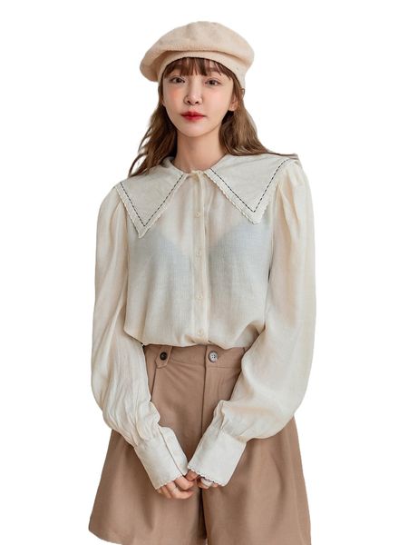 dazy sailor neck bishop sleeve button front blouse i8ff#, White
dazy sailor neck bishop sleeve button front blouse i8ff#, White