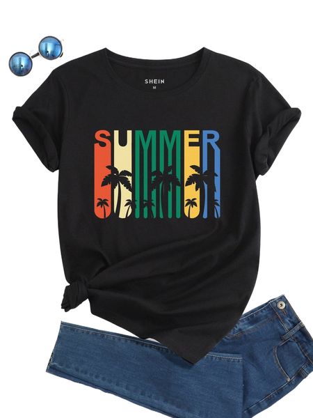 tropical and letter graphic tee v2km#, White
tropical and letter graphic tee v2km#, White