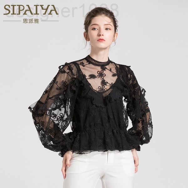 women's blouses & shirts designer 2021 spring and summer new long sleeve shirt temperament fairy perspective mesh embroidery lantern sl, White
women's blouses & shirts designer 2021 spring and summer new long sleeve shirt temperament fairy perspective mesh embroidery lantern sl, White