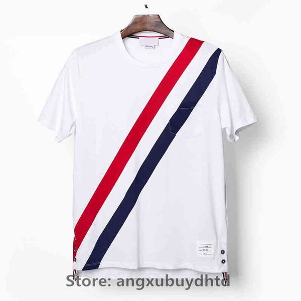 summer new tb thom color contrast short sleeve men's t shirts korean slim casual round collar trendy oversize classic t b striped cotto, White;black
summer new tb thom color contrast short sleeve men's t shirts korean slim casual round collar trendy oversize classic t b striped cotto, White;black