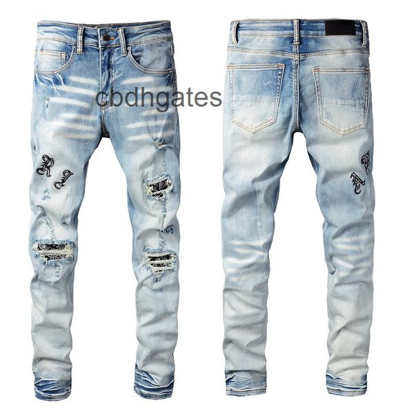 amirs designer jean mens jeans trend high street fashion brand light color embroidery word hole patch beggar pants slim #828, Blue
amirs designer jean mens jeans trend high street fashion brand light color embroidery word hole patch beggar pants slim #828, Blue