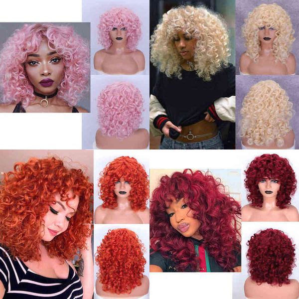 junsi short curly synthetic wig natural wigs red wine pink yellow orange american woman cosplay 220622, Black
junsi short curly synthetic wig natural wigs red wine pink yellow orange american woman cosplay 220622, Black