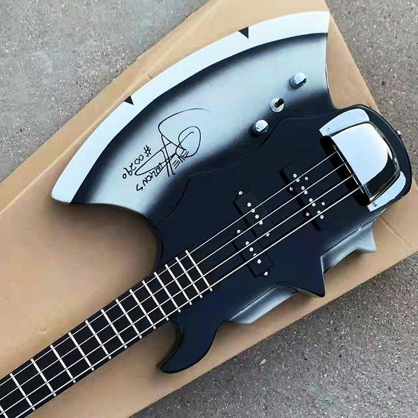electric guitar antique custom axe shape 4 string bass support custom, Silver
electric guitar antique custom axe shape 4 string bass support custom, Silver