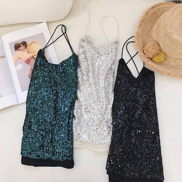 women's tanks & camis summer 2022 glittering sequin v-neck sling vest women's short loose outerwear bottoming shirt, White
women's tanks & camis summer 2022 glittering sequin v-neck sling vest women's short loose outerwear bottoming shirt, White