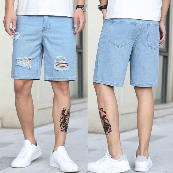 men's shorts 2022 summer men's denim fashion loose straight stretch jeans street five-point pants, White;black
men's shorts 2022 summer men's denim fashion loose straight stretch jeans street five-point pants, White;black