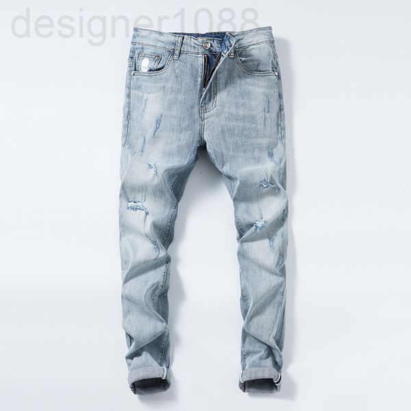 men's jeans designer elastic light color pierced jeans men's slim skull print graffiti brand small leg pants 7uj8, Blue
men's jeans designer elastic light color pierced jeans men's slim skull print graffiti brand small leg pants 7uj8, Blue