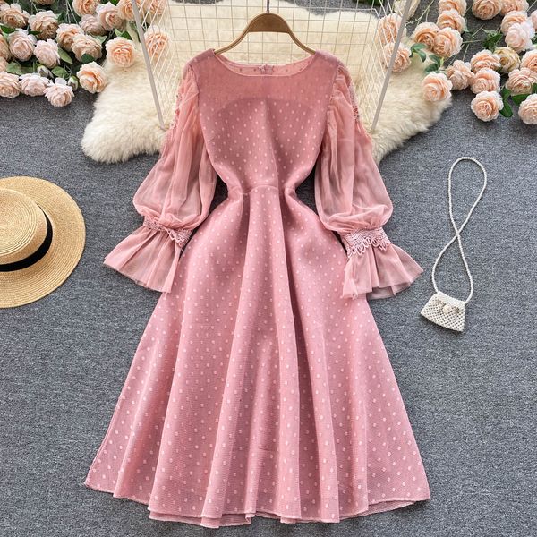 korean sweet temperament waist dress women autumn mesh patchwork lantern sleeve vestidos o neck elegant a line dresses 2022, Black;gray
korean sweet temperament waist dress women autumn mesh patchwork lantern sleeve vestidos o neck elegant a line dresses 2022, Black;gray