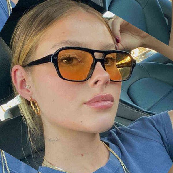 retro double bridge yellow lens square sunglasses women trend brand designer small frame sun glasses summer driving 220728, White;black
retro double bridge yellow lens square sunglasses women trend brand designer small frame sun glasses summer driving 220728, White;black