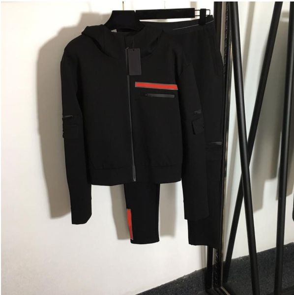 510 2022 milan runway two pieces sets long pants empire black zipper coat hooded polyester elastic brand same style pants womens clothes mei, White
510 2022 milan runway two pieces sets long pants empire black zipper coat hooded polyester elastic brand same style pants womens clothes mei, White