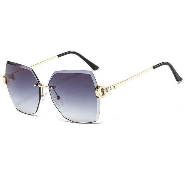 new gradient frameless sunglasses cut edge diamond women's 2565 brand designer luxury fashion sun glasses, White;black
new gradient frameless sunglasses cut edge diamond women's 2565 brand designer luxury fashion sun glasses, White;black
