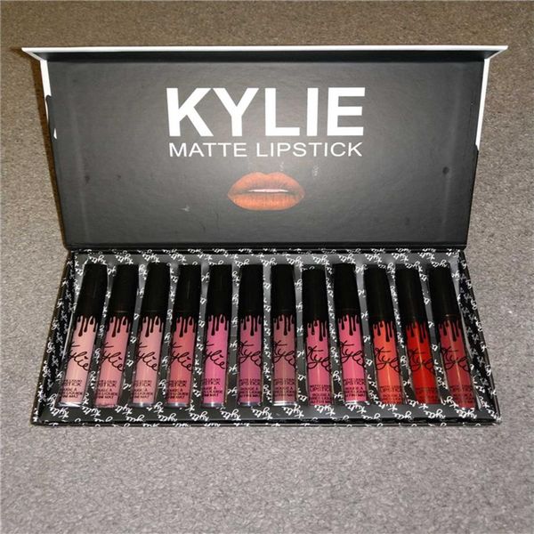 in stock new makeup lipstick high-quality 12 popular color 1set matte lip gloss 1 pcs280i