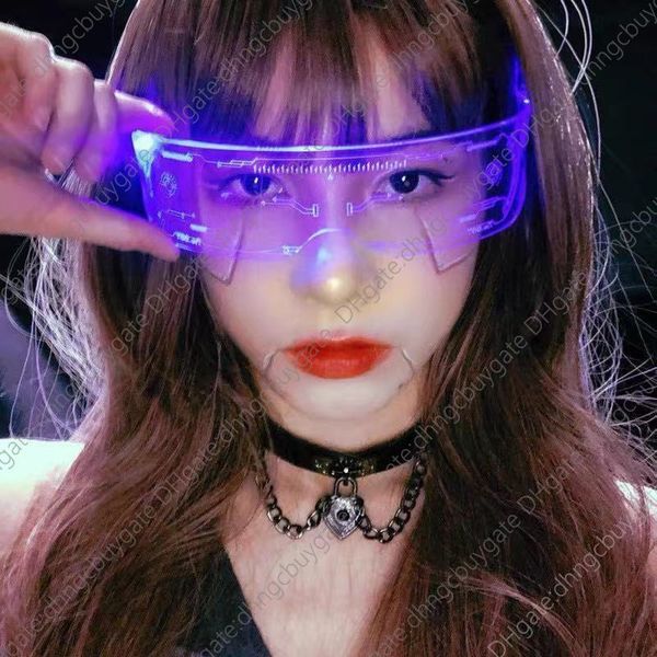 led future designer technology light emitting glasses tiktok the same bar disco pop glasses and luminous glasses medusa sunglasses, White;black
led future designer technology light emitting glasses tiktok the same bar disco pop glasses and luminous glasses medusa sunglasses, White;black