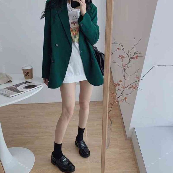 women's suits blazers early spring korean ins fashion versatile casual suit solid color button loose coat k5vk, White;black
women's suits blazers early spring korean ins fashion versatile casual suit solid color button loose coat k5vk, White;black