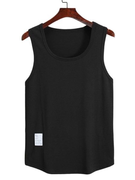 men patched detail tank e9ca#, White;black