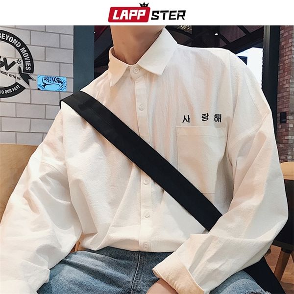 lappster mens korean fashions shirts long sleeve 2020 mens harajuku white embroidery cotton shirts male button up shirt shirt lj200925, White;black
lappster mens korean fashions shirts long sleeve 2020 mens harajuku white embroidery cotton shirts male button up shirt shirt lj200925, White;black