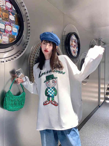 women's t-shirt design cartoon long sleeve t-shirt women's 2022 spring casual embroidery loose split white comfortable backing qbc
women's t-shirt design cartoon long sleeve t-shirt women's 2022 spring casual embroidery loose split white comfortable backing qbc