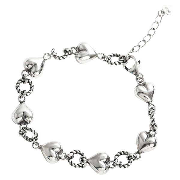 link, chain 925 sterling silver antique retro liover bracelet thick niche design for women jewelry girlfriend gifts, Black
link, chain 925 sterling silver antique retro liover bracelet thick niche design for women jewelry girlfriend gifts, Black