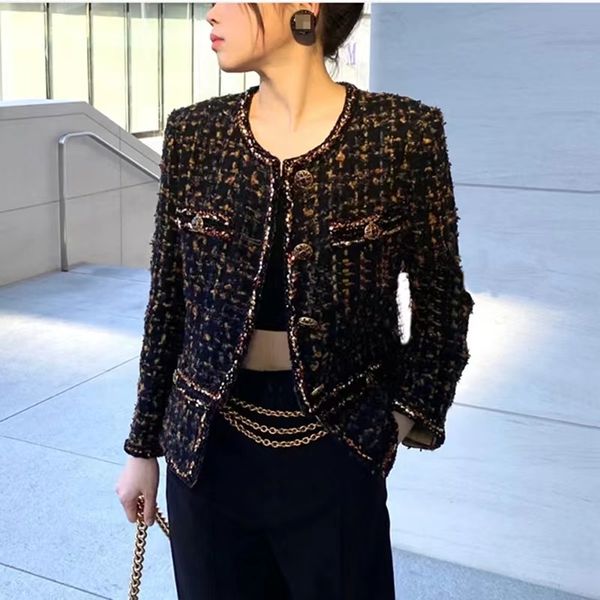 chan home western suit jacket new autumn winter women's coat high-grade tweed casual spring elegant coat birthday gift valentine's, Black;brown