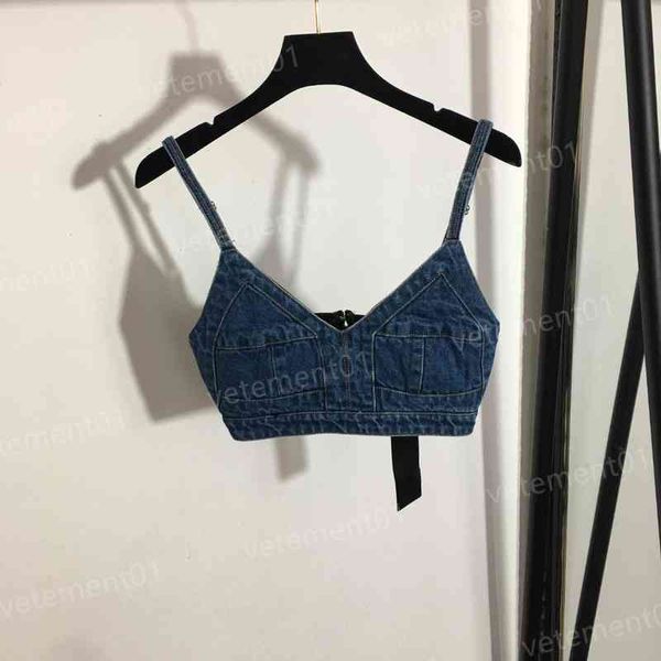 womens designer tanks camis blue versatile denim strap tube vest luxury yoga tank for women clothing, White
womens designer tanks camis blue versatile denim strap tube vest luxury yoga tank for women clothing, White