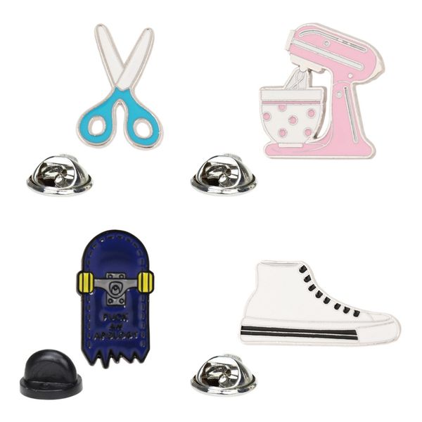 scissors enamel pins skateboard shoes creams egg-beater brooches metal badges for women friend jewelry, Blue
scissors enamel pins skateboard shoes creams egg-beater brooches metal badges for women friend jewelry, Blue
