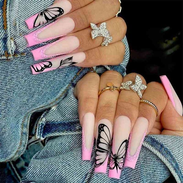 false nails 24pc press on long coffin fake butterfly design french rhinestone acrylic fingernail decal ballerina tip 0616
false nails 24pc press on long coffin fake butterfly design french rhinestone acrylic fingernail decal ballerina tip 0616
