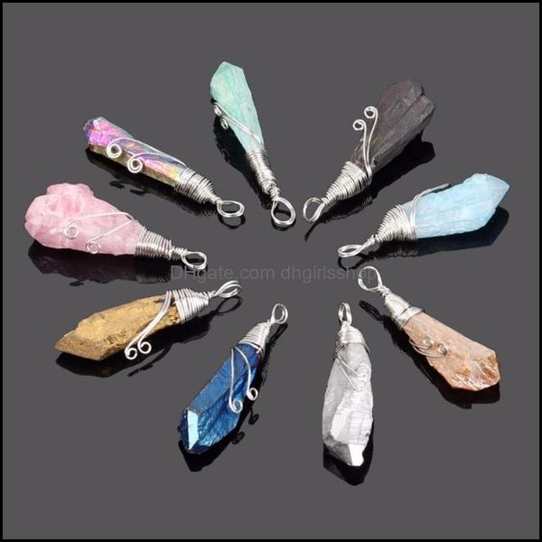 pendant necklaces wire wrapped rainbow plated crystal natural quartz pendants irregar stone pendum mineral healing drop d dhgirlsshop dhz2i, Silver
pendant necklaces wire wrapped rainbow plated crystal natural quartz pendants irregar stone pendum mineral healing drop d dhgirlsshop dhz2i, Silver