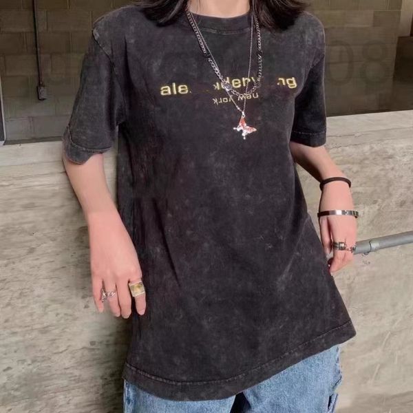 women's t-shirt designer aw22 summer new lettered embroidery washed black crew neck short sleeve t-shirt jaoc, White
women's t-shirt designer aw22 summer new lettered embroidery washed black crew neck short sleeve t-shirt jaoc, White