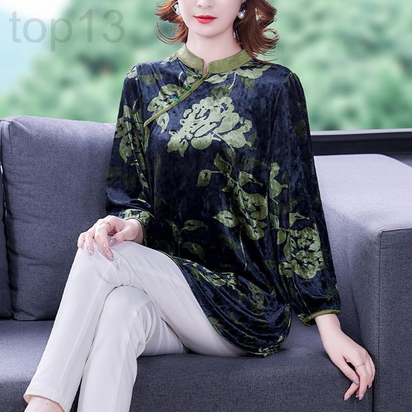 women's blouses & shirts designer autumn velvet women's 2021 new stand collar seven sleeve loose large foreign style mother's, White
women's blouses & shirts designer autumn velvet women's 2021 new stand collar seven sleeve loose large foreign style mother's, White