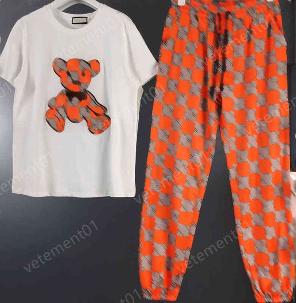 womens two piece pants trendy pull-through character print t-shirt and orange patchwork trousers sets luxury designer tracksuits women cloth, White
womens two piece pants trendy pull-through character print t-shirt and orange patchwork trousers sets luxury designer tracksuits women cloth, White