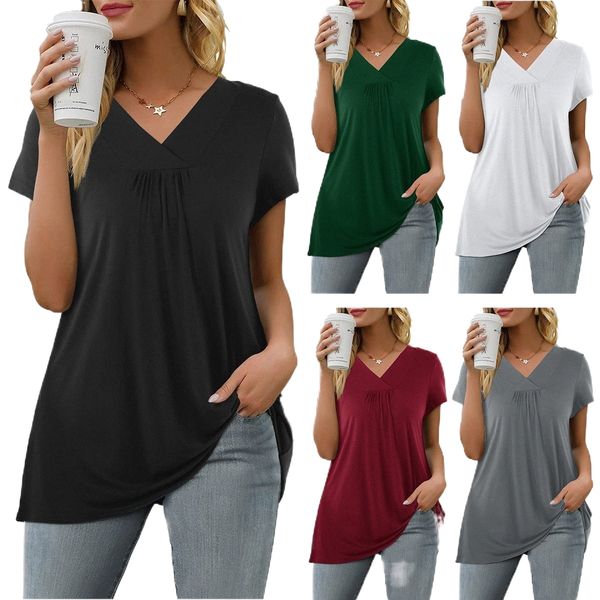 2022 european and american cross-border foreign trade women's amazon v-neck loose summer commuter short sleeve slim t-shirt women i3av#, White
2022 european and american cross-border foreign trade women's amazon v-neck loose summer commuter short sleeve slim t-shirt women i3av#, White