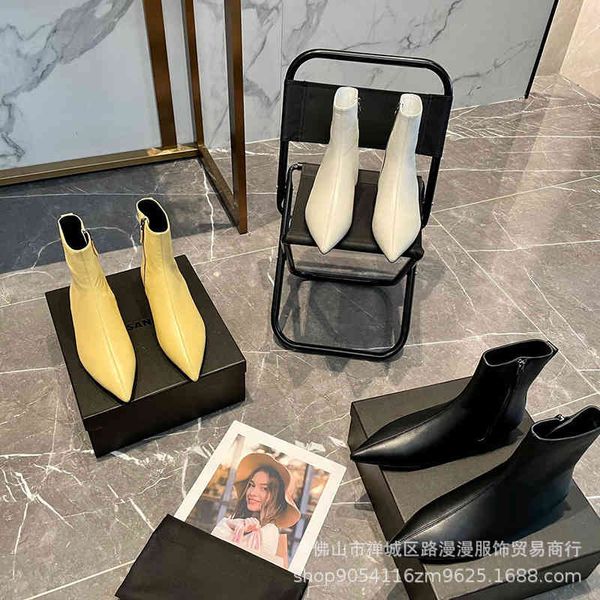 boots autumn and winter nude boots women's side zipper pointed short thick heel flat bottom thin fashion, Black
boots autumn and winter nude boots women's side zipper pointed short thick heel flat bottom thin fashion, Black