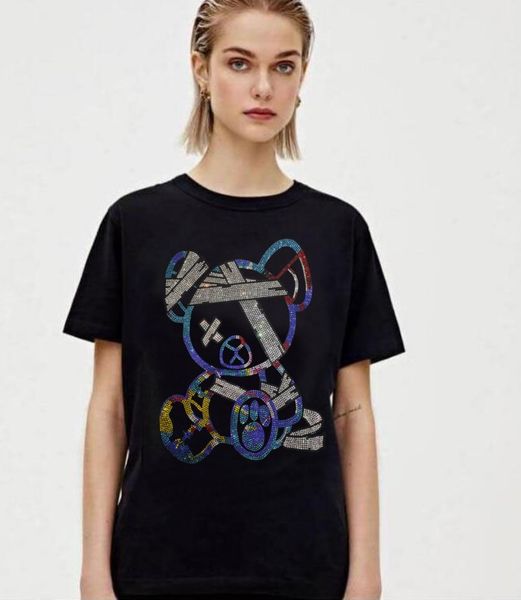 luxury rhinestone women's slim round neck fashion youth leisure tshirt, White;black
luxury rhinestone women's slim round neck fashion youth leisure tshirt, White;black