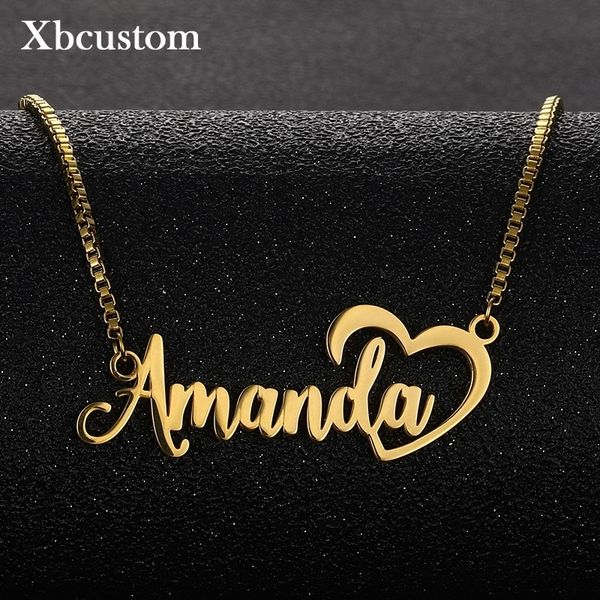 custom name necklace for women personalized letter heart nameplate gold stainless steel box chain necklaces jewelry wholesale, Silver
custom name necklace for women personalized letter heart nameplate gold stainless steel box chain necklaces jewelry wholesale, Silver
