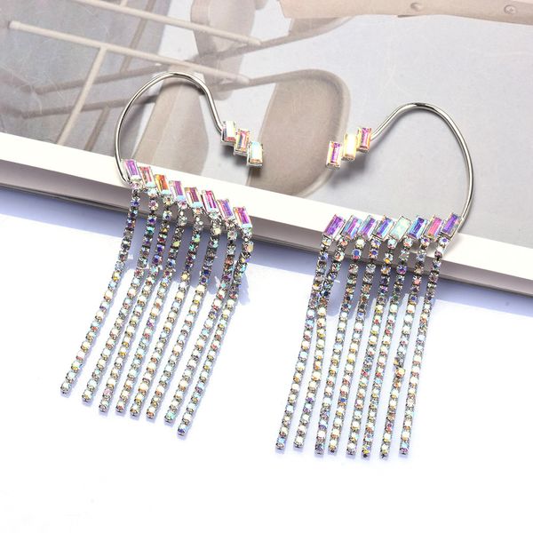 european and american fashion creative personality dangle ear hanging alloy exaggerated diamond rhinestone tassel earrings female trend earr, Silver
european and american fashion creative personality dangle ear hanging alloy exaggerated diamond rhinestone tassel earrings female trend earr, Silver