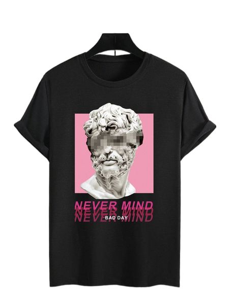 men figure & slogan graphic tee e6jo#, White;black
men figure & slogan graphic tee e6jo#, White;black