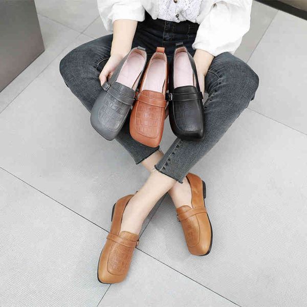 dress shoes autumn british style women's square head soft sole comfortable full leather pea shoes inside and outside, one step on leisu, Black
dress shoes autumn british style women's square head soft sole comfortable full leather pea shoes inside and outside, one step on leisu, Black