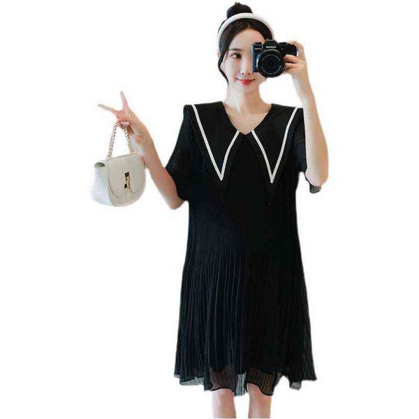 summer fashion loose short sleeve pregnant woman chiffon dress turndown collar chiffon maternity dress with liner pleated dress j220628, White
summer fashion loose short sleeve pregnant woman chiffon dress turndown collar chiffon maternity dress with liner pleated dress j220628, White