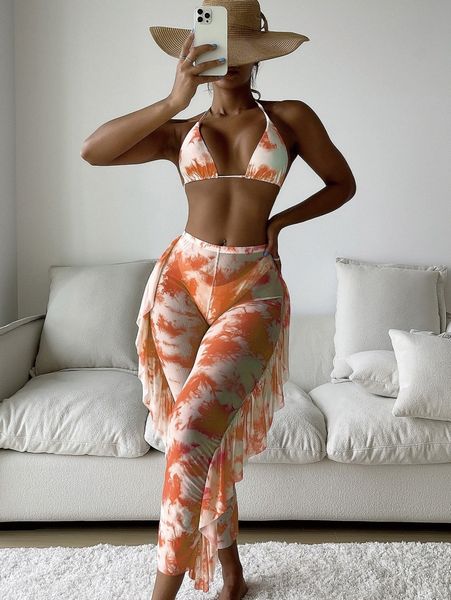 3pack tie dye triangle bikini swimsuit & cover up pants u4hx#, White;black
3pack tie dye triangle bikini swimsuit & cover up pants u4hx#, White;black