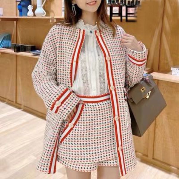 women's jackets spring and summer style small fragrance color stripe piping tweed plaid knitted coat women's, Black;brown
women's jackets spring and summer style small fragrance color stripe piping tweed plaid knitted coat women's, Black;brown