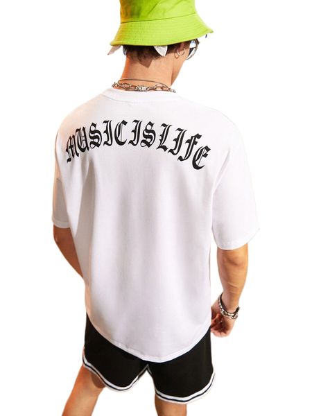 men letter graphic tee y8y6#, White;black
