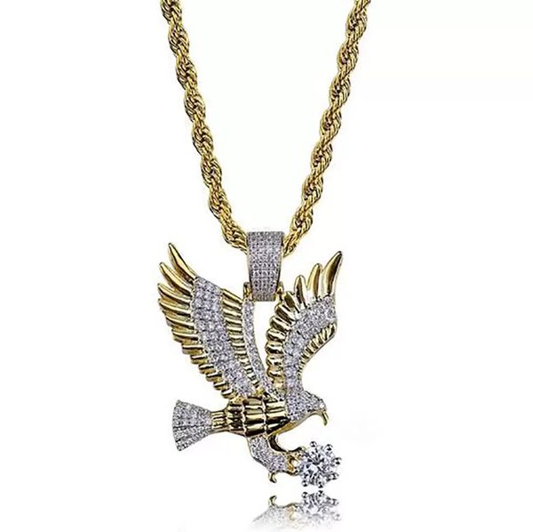 diamond eagle pendant necklace bling micro pave cubic zirconia simulated diamonds 24inch rope chain, Silver
diamond eagle pendant necklace bling micro pave cubic zirconia simulated diamonds 24inch rope chain, Silver