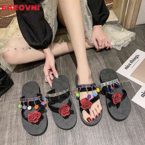summer flat slippers for women thick bottom open toe sandals rose tassel women's shoes outdoor all match fashion 220530, Black
summer flat slippers for women thick bottom open toe sandals rose tassel women's shoes outdoor all match fashion 220530, Black