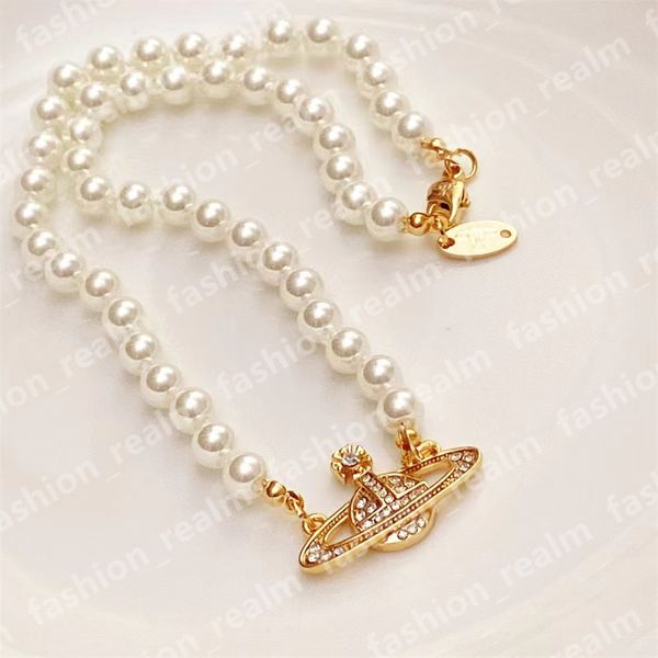 pearl necklaces designer jewelry women paper clip saturn beaded pendant necklace copper 18k gold plated clavicle mother of pearl diamond cha, Silver 
pearl necklaces designer jewelry women paper clip saturn beaded pendant necklace copper 18k gold plated clavicle mother of pearl diamond cha, Silver