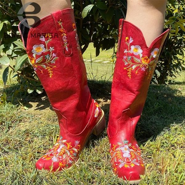 bonjomarisa brand design pointed toe floral embroidery chunky heel mid calf western vintage riding boots 220720, Black
bonjomarisa brand design pointed toe floral embroidery chunky heel mid calf western vintage riding boots 220720, Black